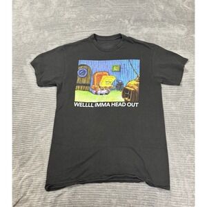 Spongebob Squarepants Well Imma Head Out Meme Nickelodeon T Shirt Medium Black